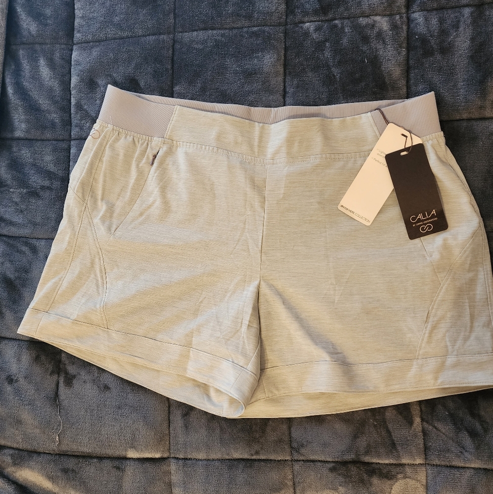 Calia Anywhere 5” Grey Cuff Shorts